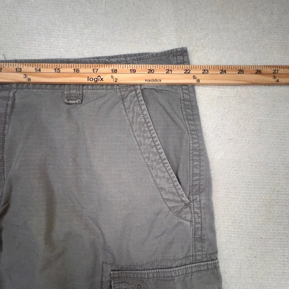 Polo Jeans Co Cargo Shorts Mens 42 Grey Ripstop Cotton Relaxed Fit Utility